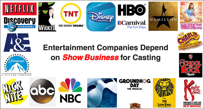 Entertainment companies that cast with Show Business 